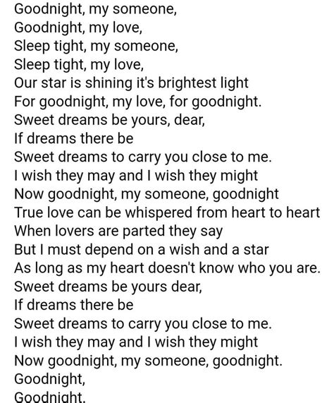 Goodnight my someone lyrics | Lullaby lyrics, Great song lyrics, Lyrics