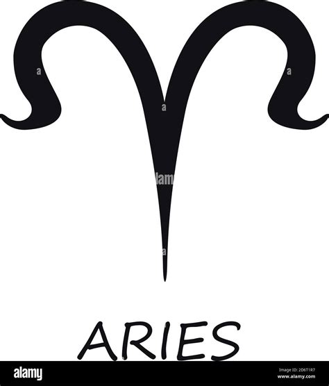 Aries Zodiac Sign Black Vector Illustration Stock Vector Image And Art