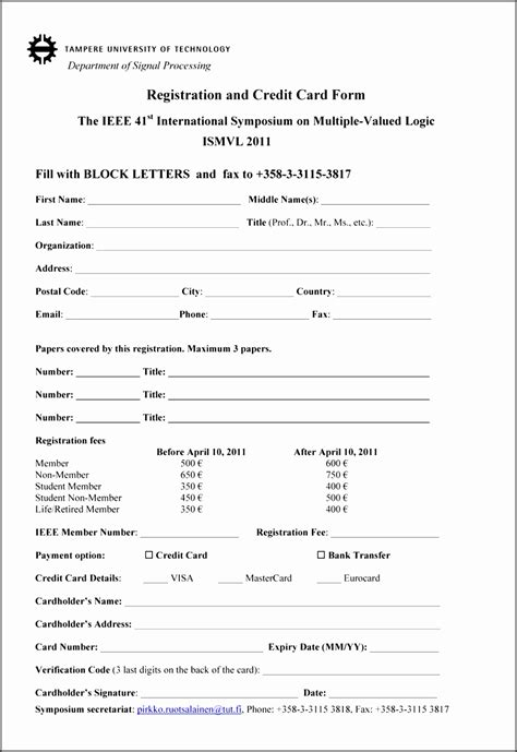 Event Registration Form Template Word