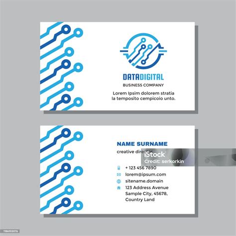 Business Visit Card Template Concept Design Network Computer Digital