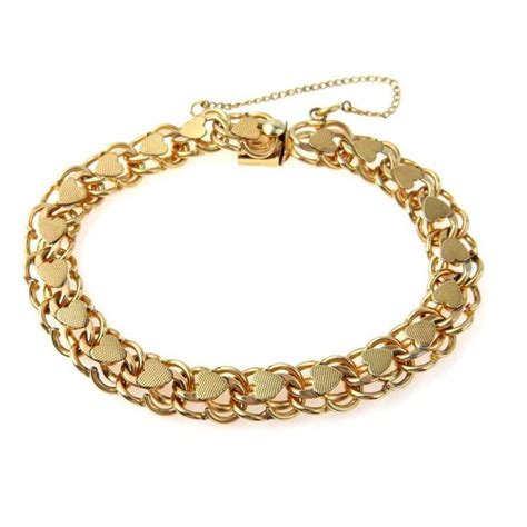 Heart Link Chunky Chain Gold Fill Bracelet Bracelets Antique