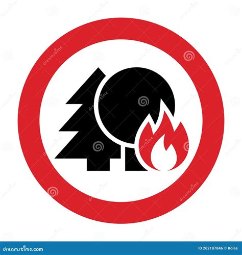 Signo De Advertencia De Incendio Forestal Ilustración del Vector