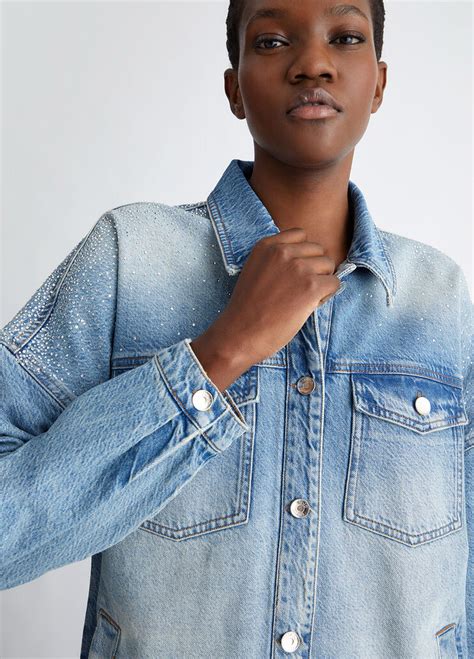 Denim Jacket With Rhinestones