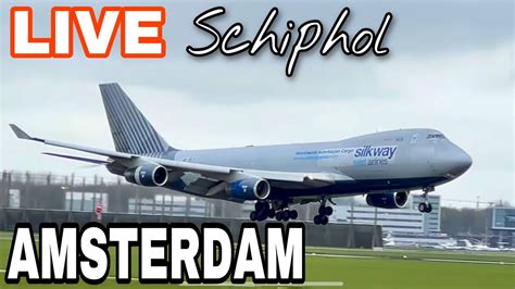 🔴 Windy Rainy Landings Amsterdam Schiphol Airport Planespotting ️