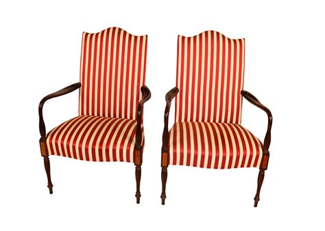 Pair Hickory Chair Mahogany Federal Style Martha Washington Chairs