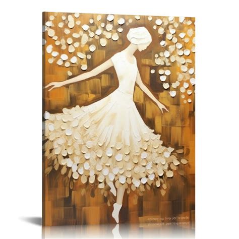 Comio Ballet Girl Oil Painting Dancer In Floral Dress D Texture