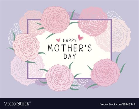 Happy Mothers Day Design Of Pink Carnation Flowers