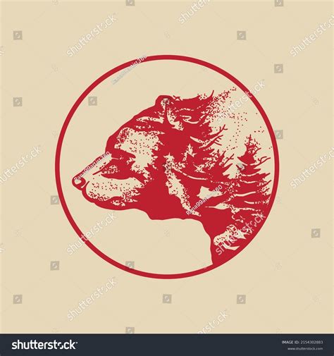 Hand Drawn Bear Logo Circle Vector Stock Vector Royalty Free 2154302883 Shutterstock