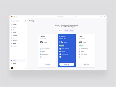Pricing plans by Ksenia Diakonova on Dribbble