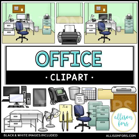 Office Clipart Set: Build Your Own Scene