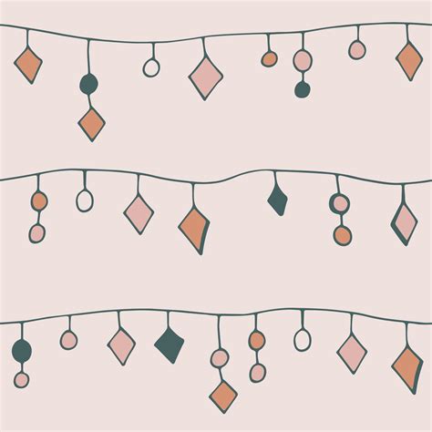 Vector Seamless Pattern Of Hand Drawn Garlands Of Beads Abstract