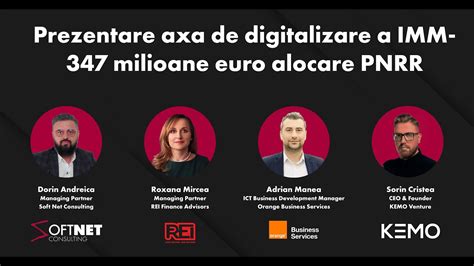 Prezentare Axa De Digitalizare A IMM 347 Milioane Euro Alocare PNRR