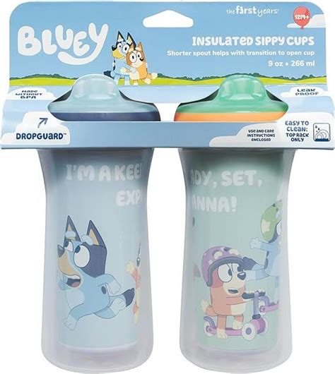 The First Years Bluey Insulated Sippy Cups Dishwasher Safe Spill