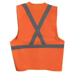 Chaleco De Gabardina Naranja Tipo Brigadista Con Reflejante