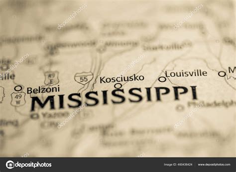 Kosciusko Mississippi Usa Map Stock Photo by ©aliceinwonderland2020 ...