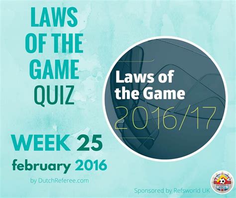 Week Of Laws Of The Game Quiz Dutch Referee Blog