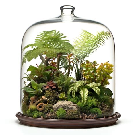 Premium Photo Glass Florarium With Succulents And Plants Isolated On