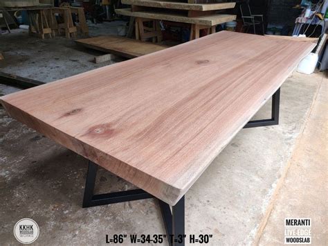 7 3ft Dining Table 6 8 Seater Meja Makan Meranti Solid Wood Slab