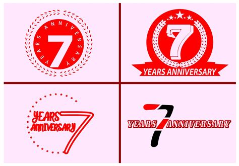 7 Year Anniversary Logo, Sticker, Icon Graphic by mdnuralamkamal ...