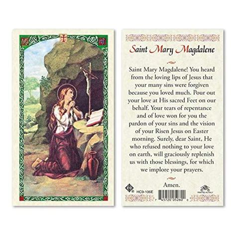 Hail Mary Gifts Prayer Cards St Magdalena Prayer Pkg Prayer