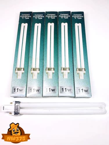 5 X Crompton 11w 2 Pin Compact Fluorescent S Type Lamp G23 Cool White 840 Ebay