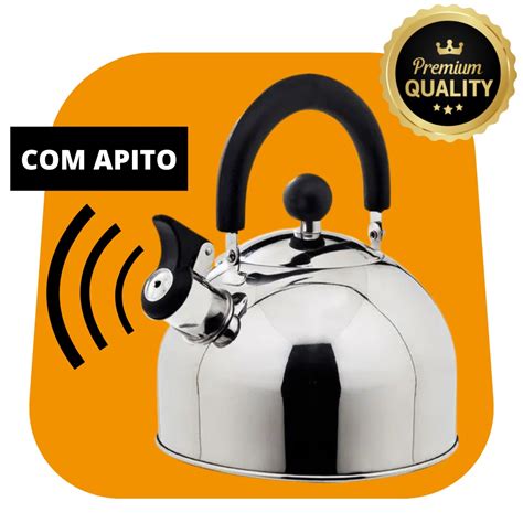 Chaleira Tampa E Apito Em A O Inox Litros Shopee Brasil