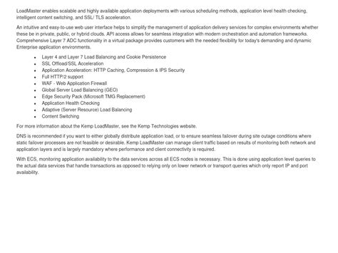 Kemp Loadmaster Overview Ecs With Kemp Loadmaster Deployment