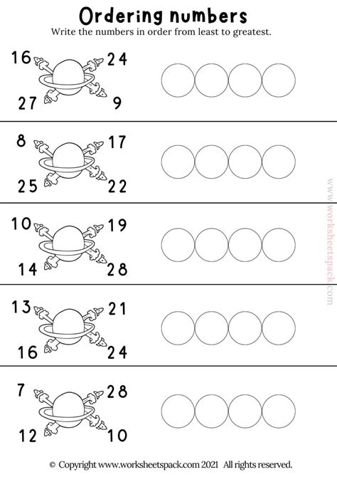 Ordering Numbers 1 10 Worksheet Worksheetspack