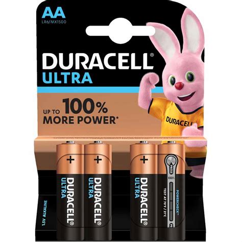 Duracell Ultra LR6 AA 1.5V Alkaline Batteries 4 pack | Wilko