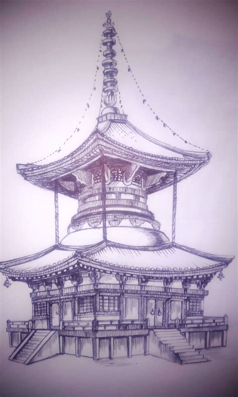 Chinese Temple Drawing at GetDrawings | Free download