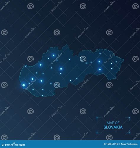 Mapa De Eslovaquia Con Ciudades Ilustración del Vector Ilustración de