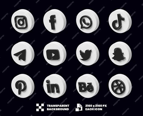 Premium Psd Social Media Icon Collection 3d