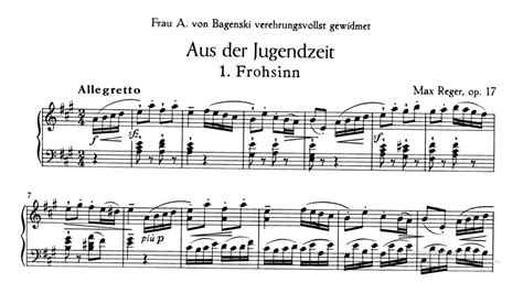 Max Reger Aus Der Jugendzeit Op 17 With Score YouTube