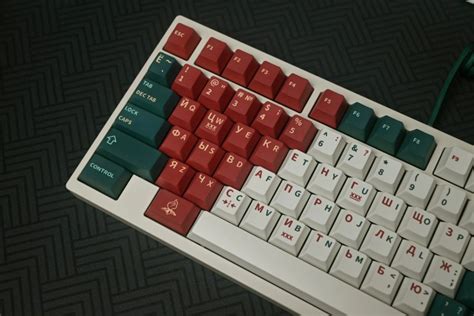 Russian Cyrillic Keycaps Set Red White Green Cherry Profile Pbt Keysium