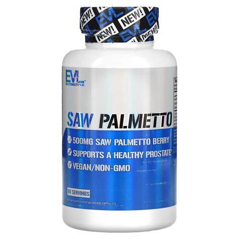 Evlution Nutrition Saw Palmetto Mg Veggie Capsules