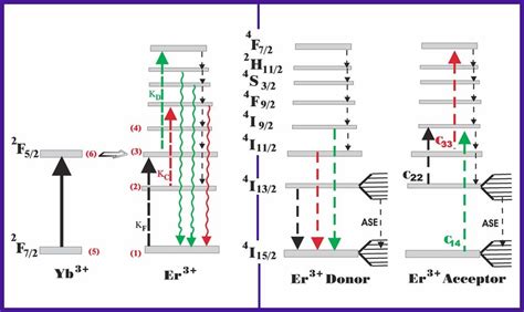 Energy Diagram Describes The Absorption And Transfer In Er Yb Co Doped