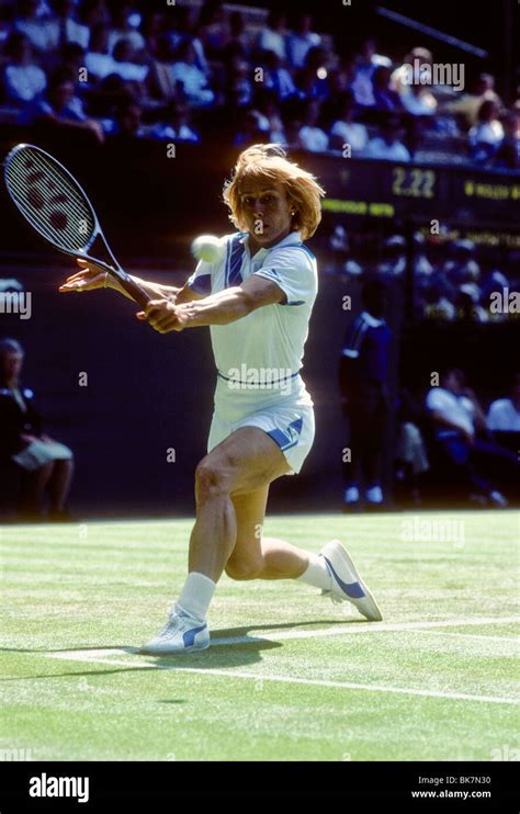 Martina navratilova competing at wimbledon hi-res stock photography and ...