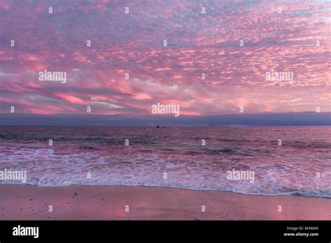 Purple Beach Sunset Perth Western Australia Australia Stock Photo