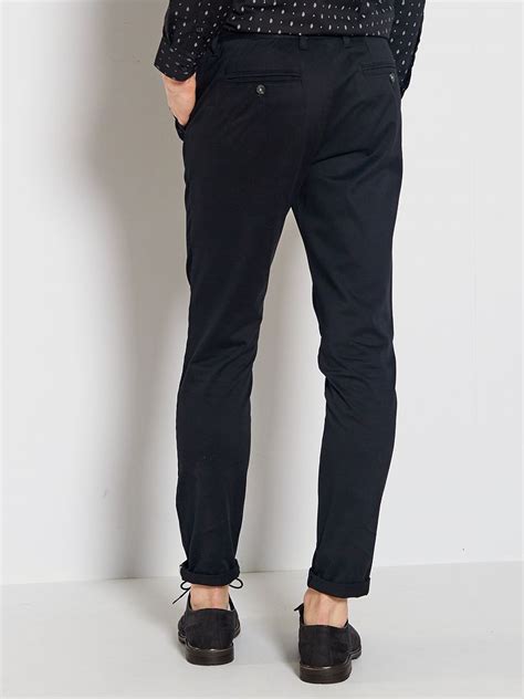 Pantalon Chino Skinny Noir Kiabi