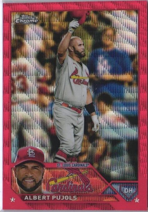 Albert Pujols Red Wave 143 Prices 2023 Topps Chrome Baseball Cards