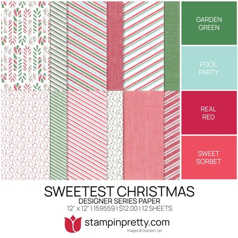 Sweetest Christmas Dsp Coordinating Colors Stampin Pretty Mary