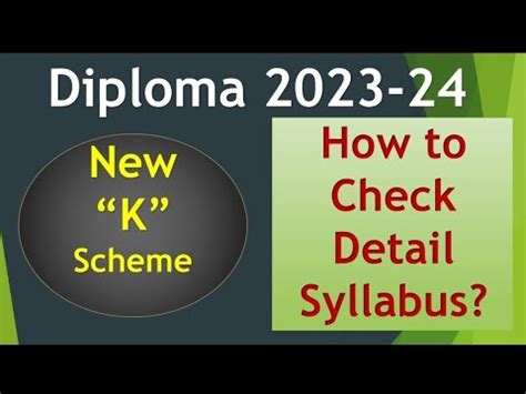 Diploma K Scheme I Msbte Update I First Year Polytechnic K Scheme Youtube