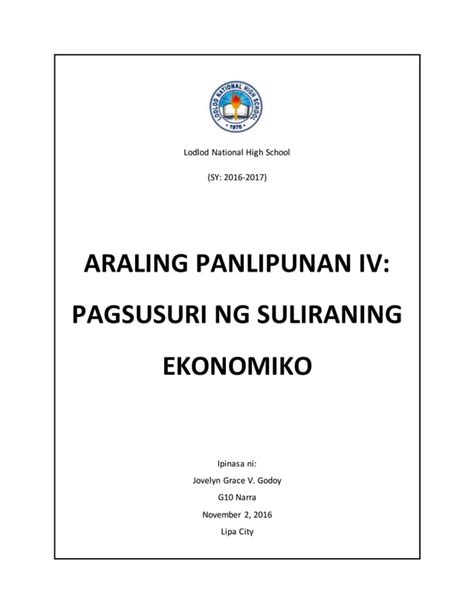 Kalagayan Ng Impormal Na Sektor Sa Bansang Pilipinas At Epekto Nito Sa