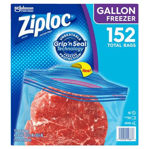 Ziploc Double Zipper Freezer Bag Gallon 38 Count 4 Pack Ziploc