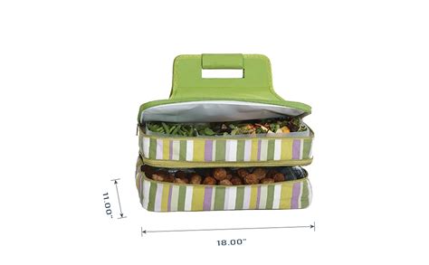 Picnic Plus 18” Casserole Carrier 2 Level Thermal Insulated Hot And Cold Food