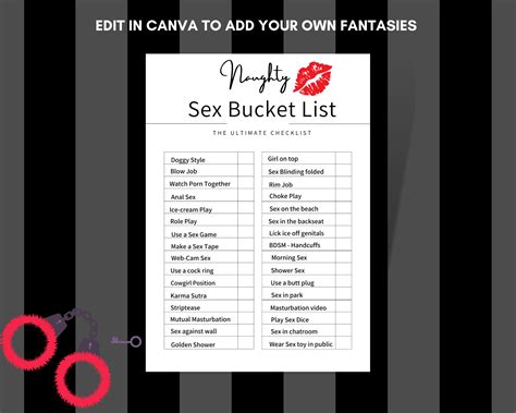 Sex Bucket List Printable Adult Game Sex Challenge Sexy Gift For