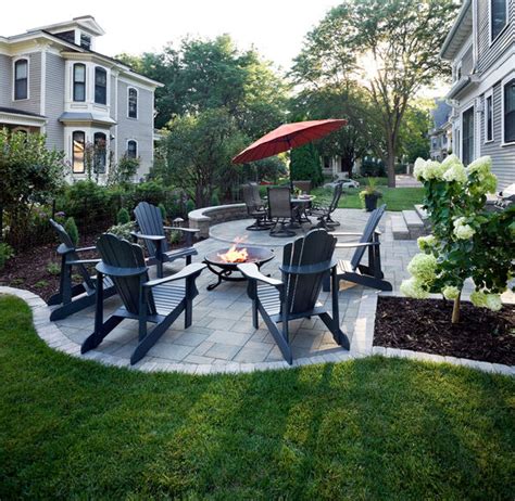 Small Patio With Stone Wood Stairs