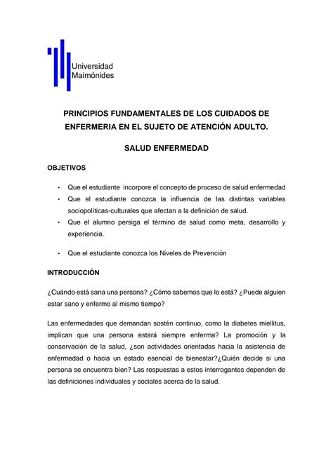 SOLUTION Principios Fundamentales De Los Cuidados De Enfermeria En El