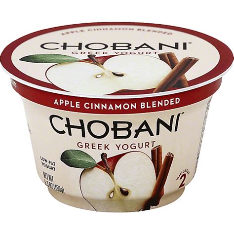 Chobani Yogurt Greek Low Fat Blended With Apple Cinnamon Greek