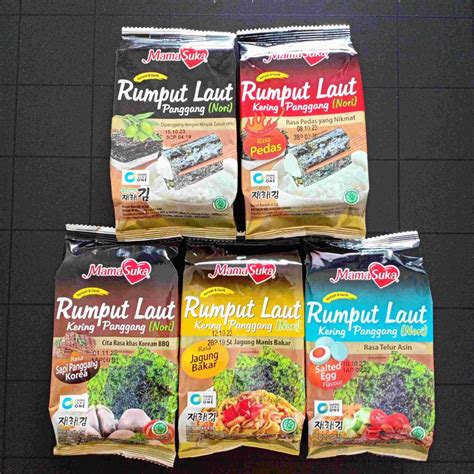 Jual Mamasuka Rumput Laut Kering Panggang Gim Nori Seaweed Pedas Jagung